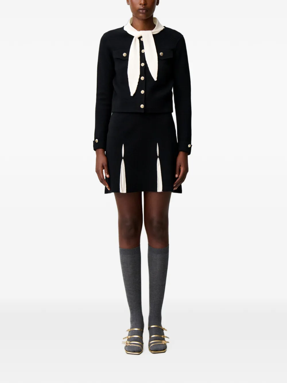 Claudie Pierlot Gebreide mini-rok Zwart