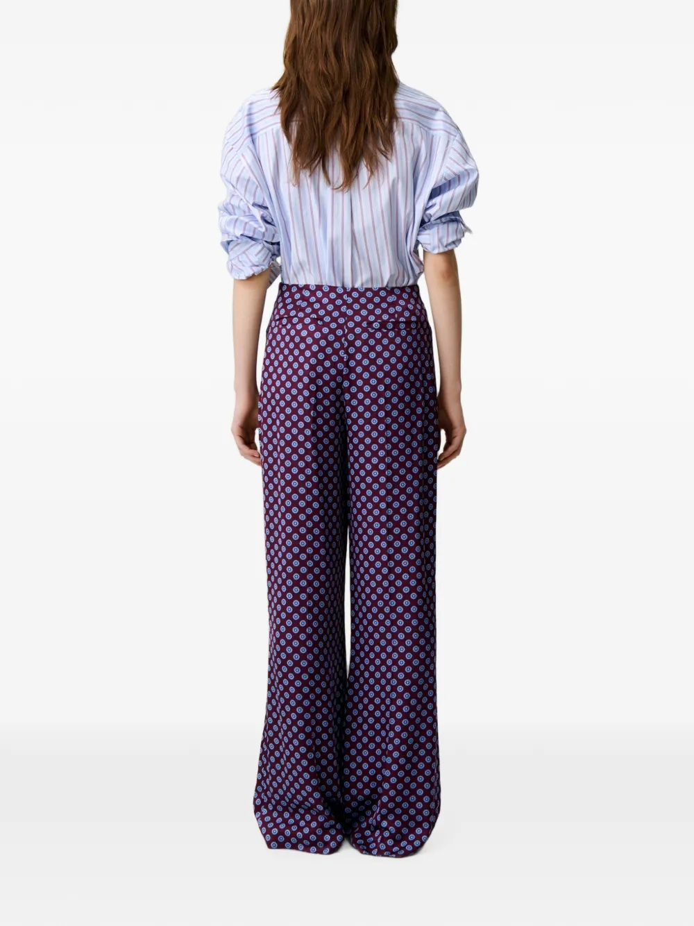 Claudie Pierlot Sailor satijnen broek Rood