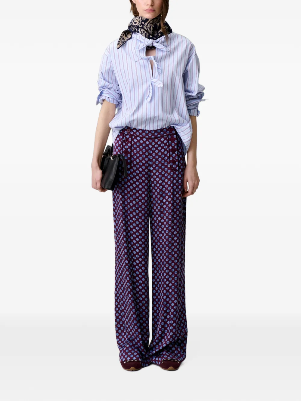 Claudie Pierlot Sailor satijnen broek Rood