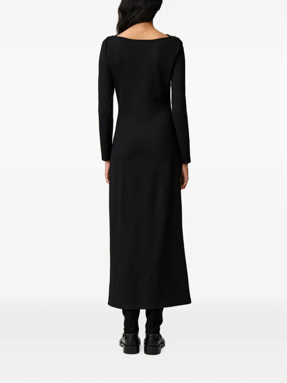 Claudie Pierlot long fitted jersey dress Zwart