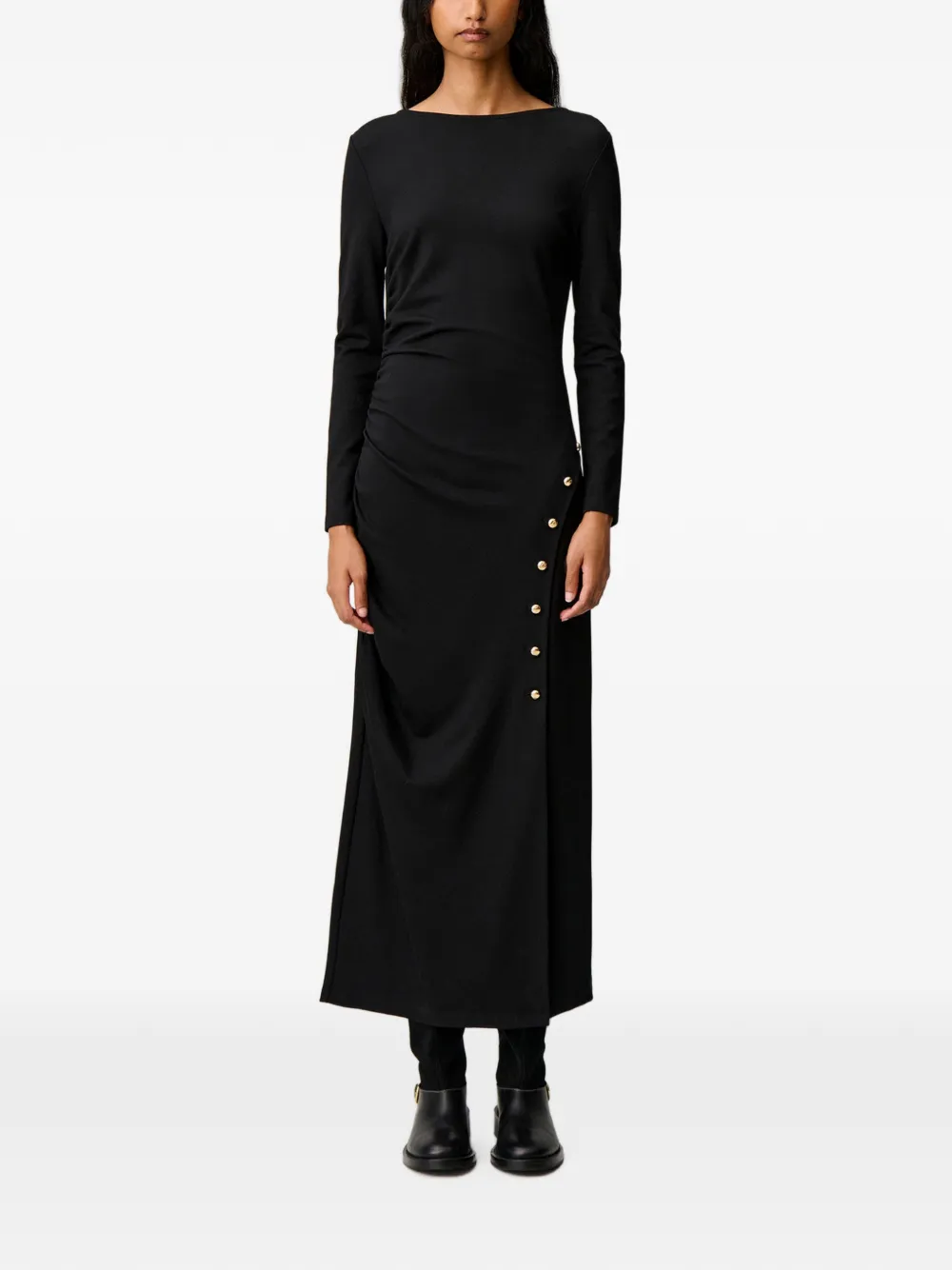 Claudie Pierlot long fitted jersey dress Zwart
