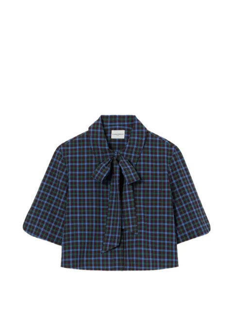Claudie Pierlot Checked tie-neck shirt