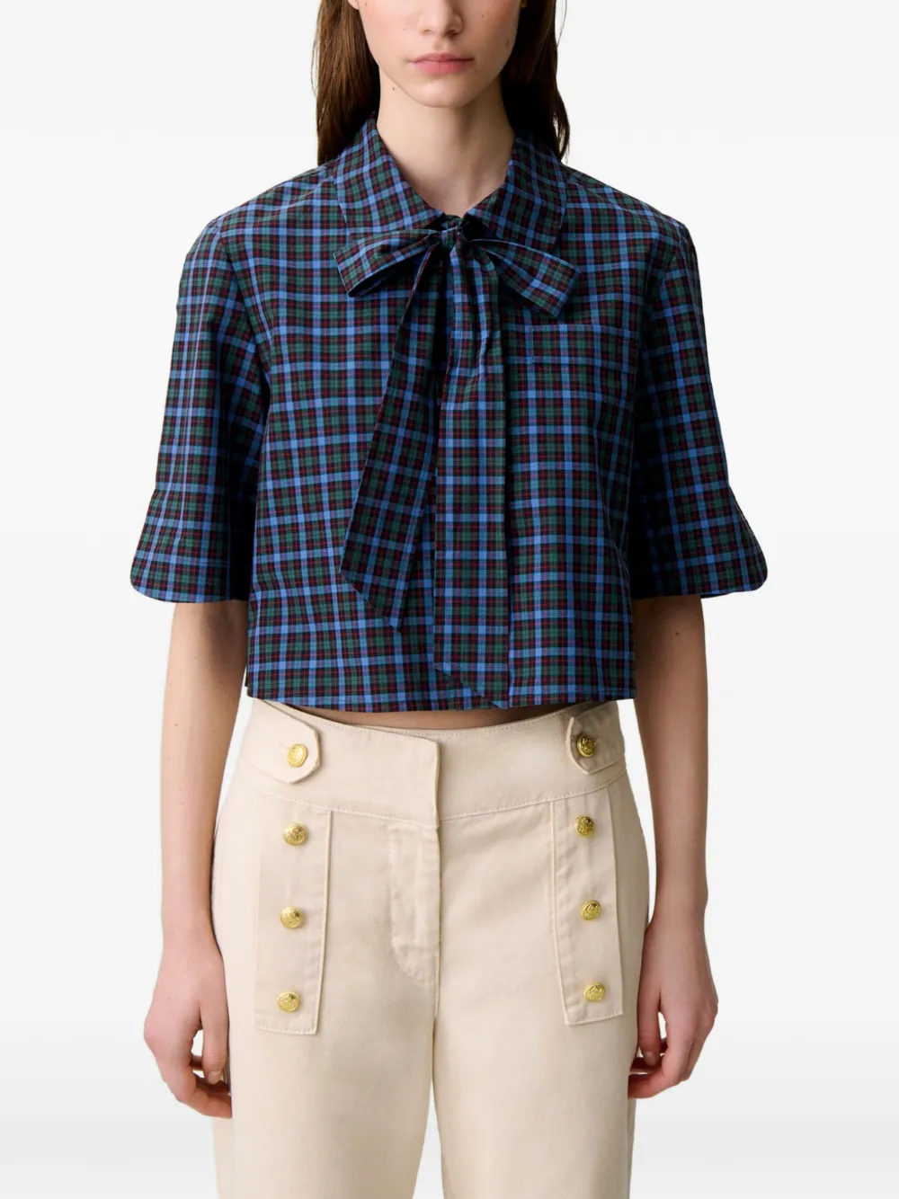 Claudie Pierlot Geruite blouse Groen