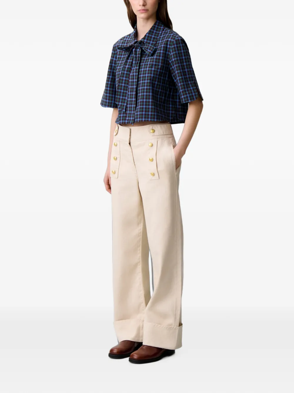 Claudie Pierlot Geruite blouse Groen