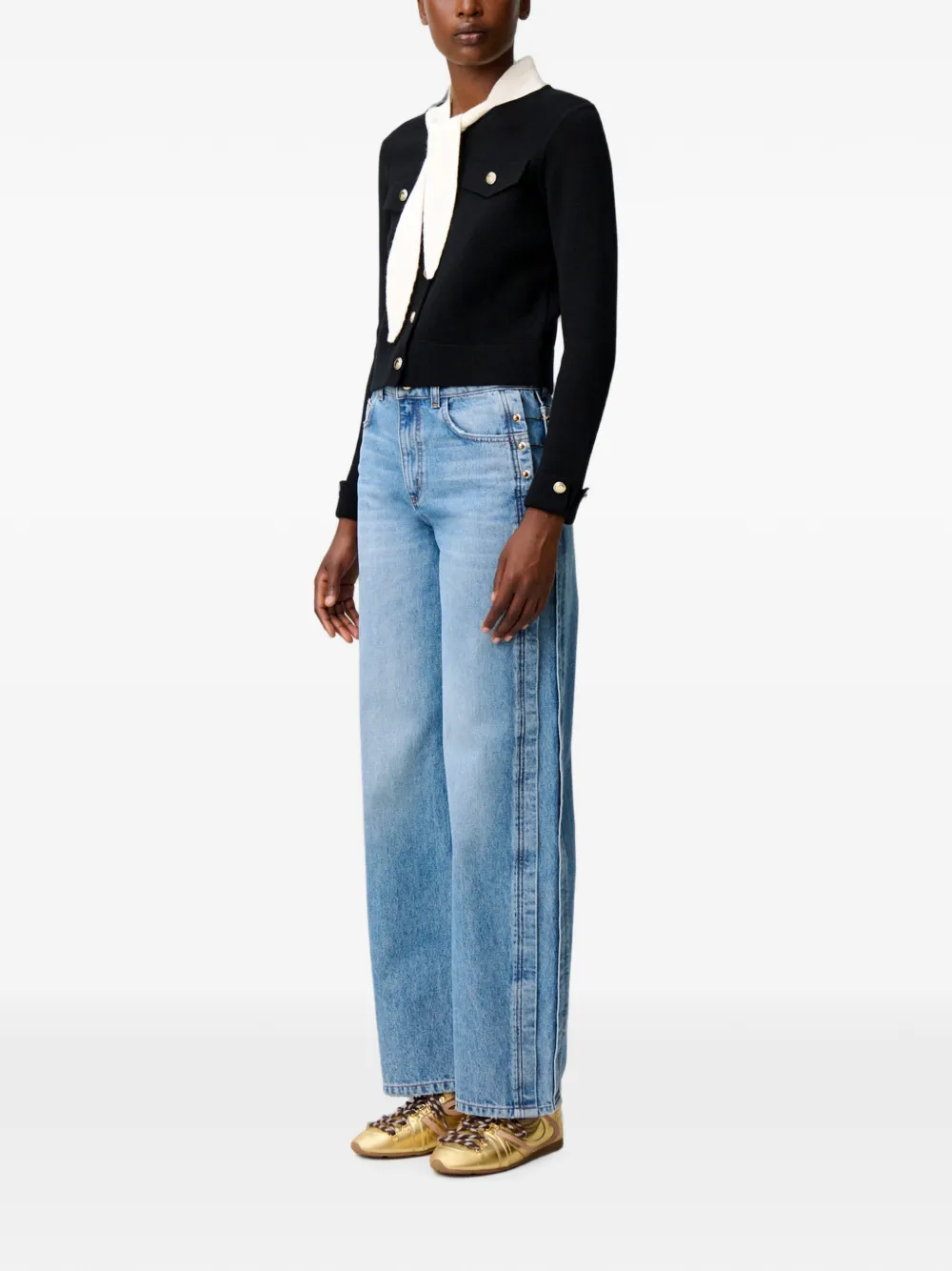 Claudie Pierlot Grofgebreid vest Zwart