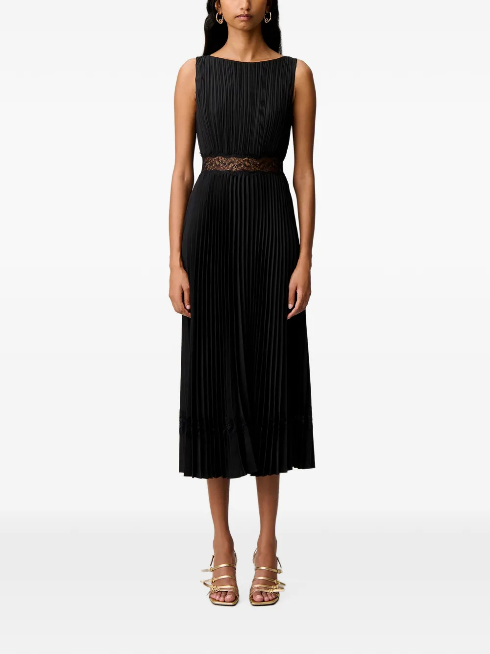 Claudie Pierlot Leo Luxe racerback maxi-jurk met luipaard-print Zwart
