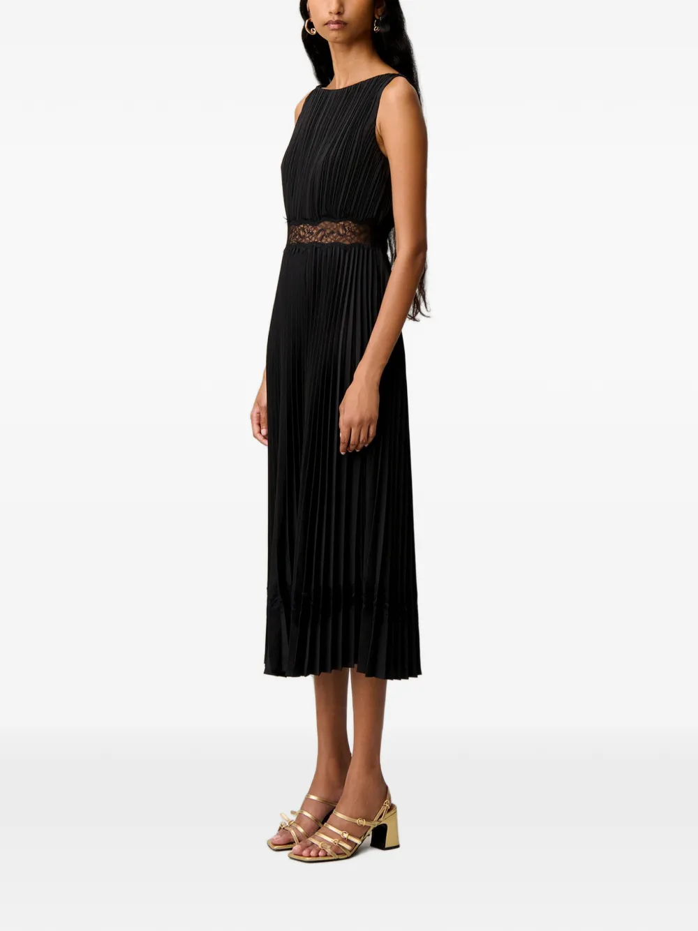 Claudie Pierlot Leo Luxe racerback maxi-jurk met luipaard-print Zwart