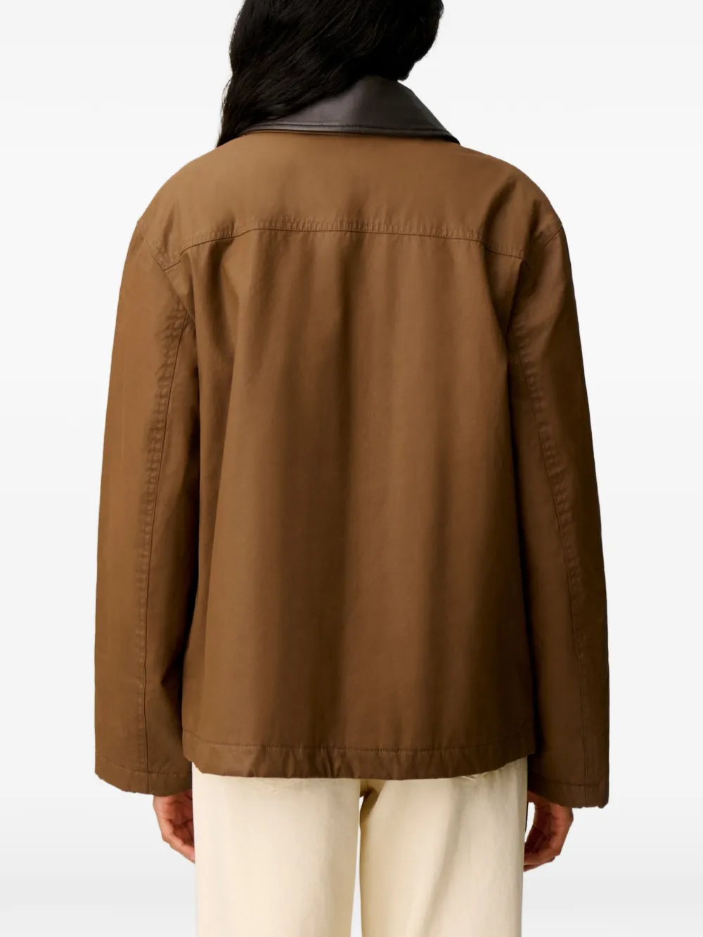 Claudie Pierlot Korte gewaxte parka Bruin