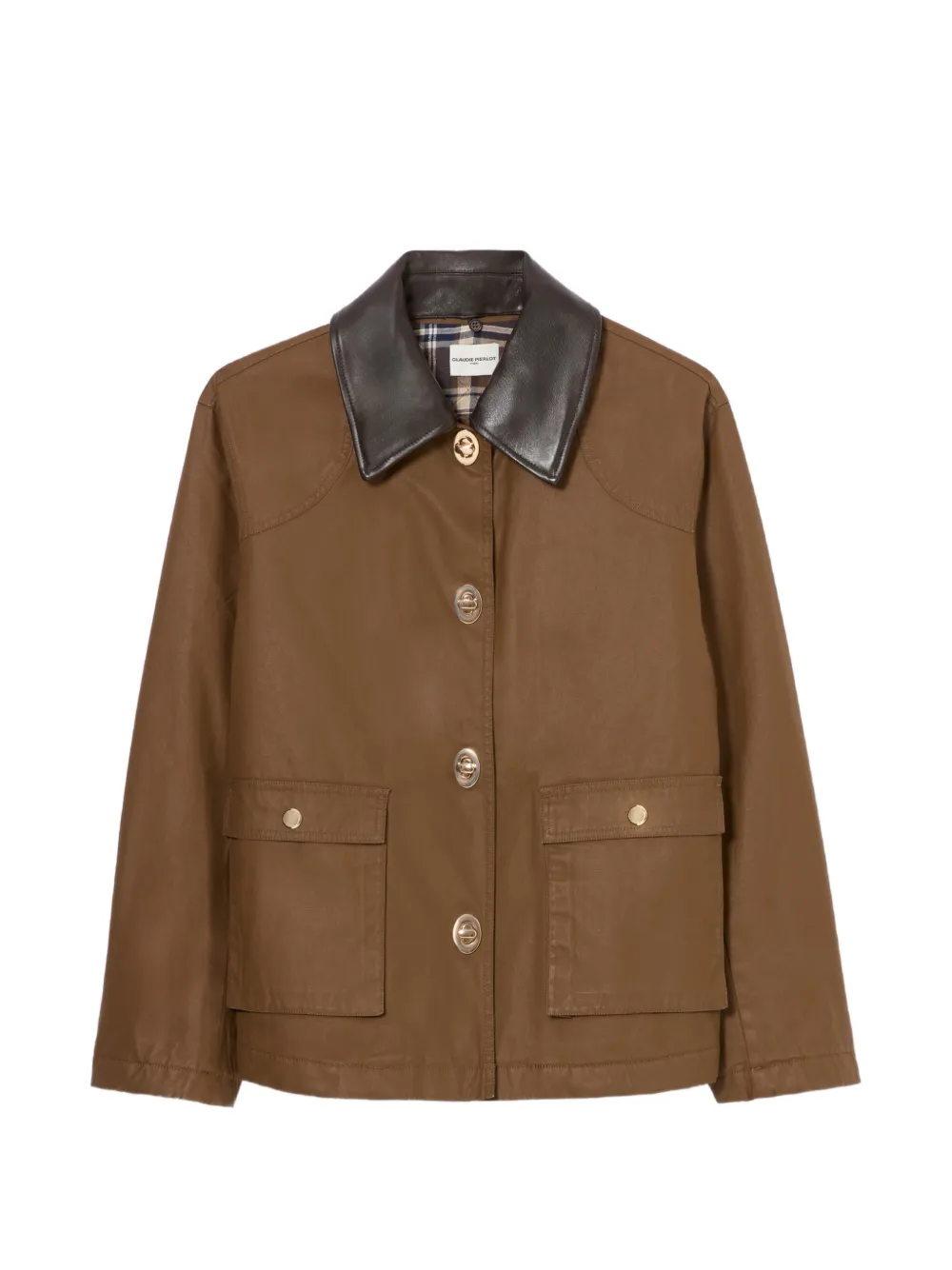 Claudie Pierlot short waxed parka - Marrone