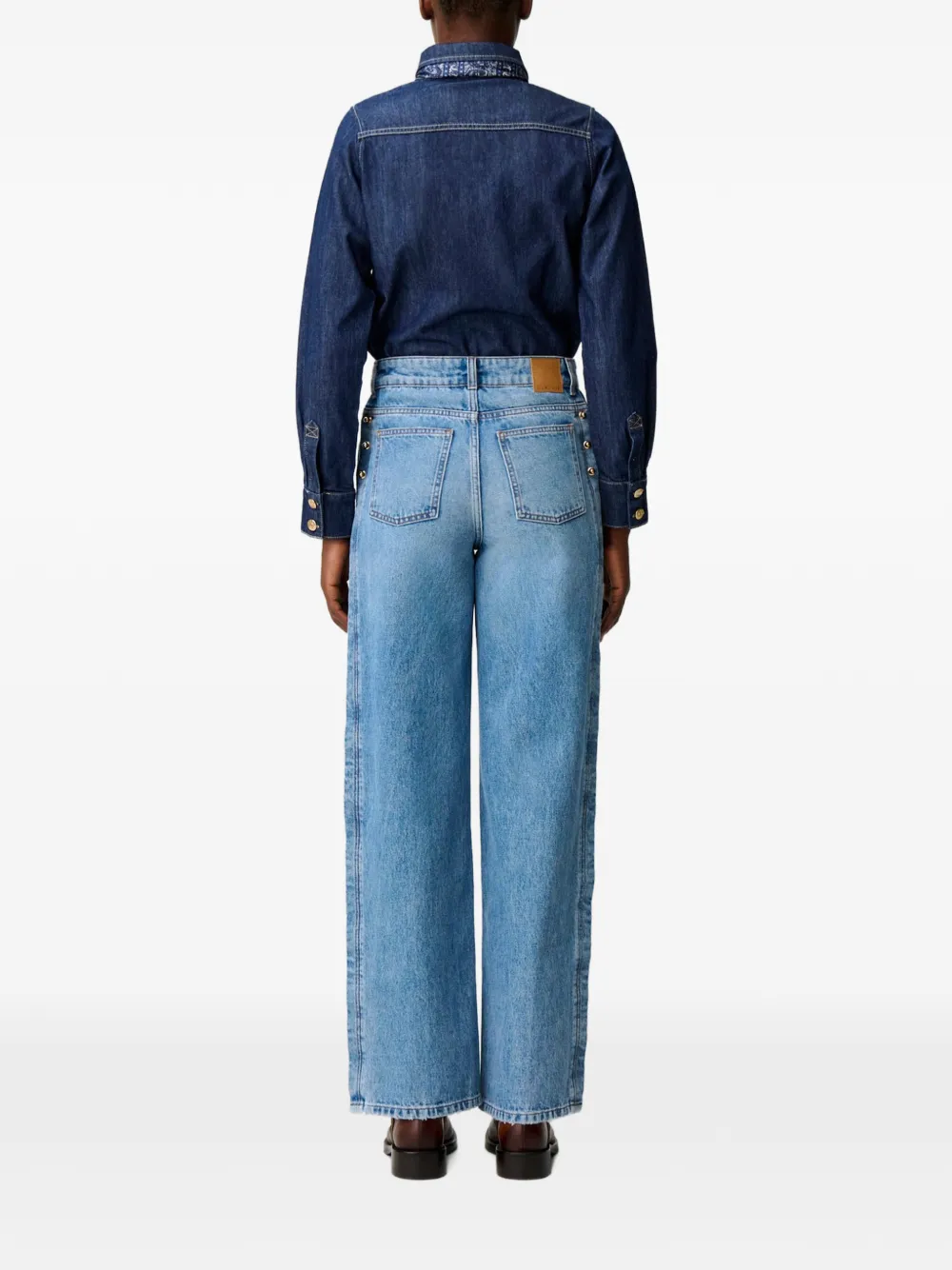 Claudie Pierlot Jeans van biologisch katoen met gouden details Blauw