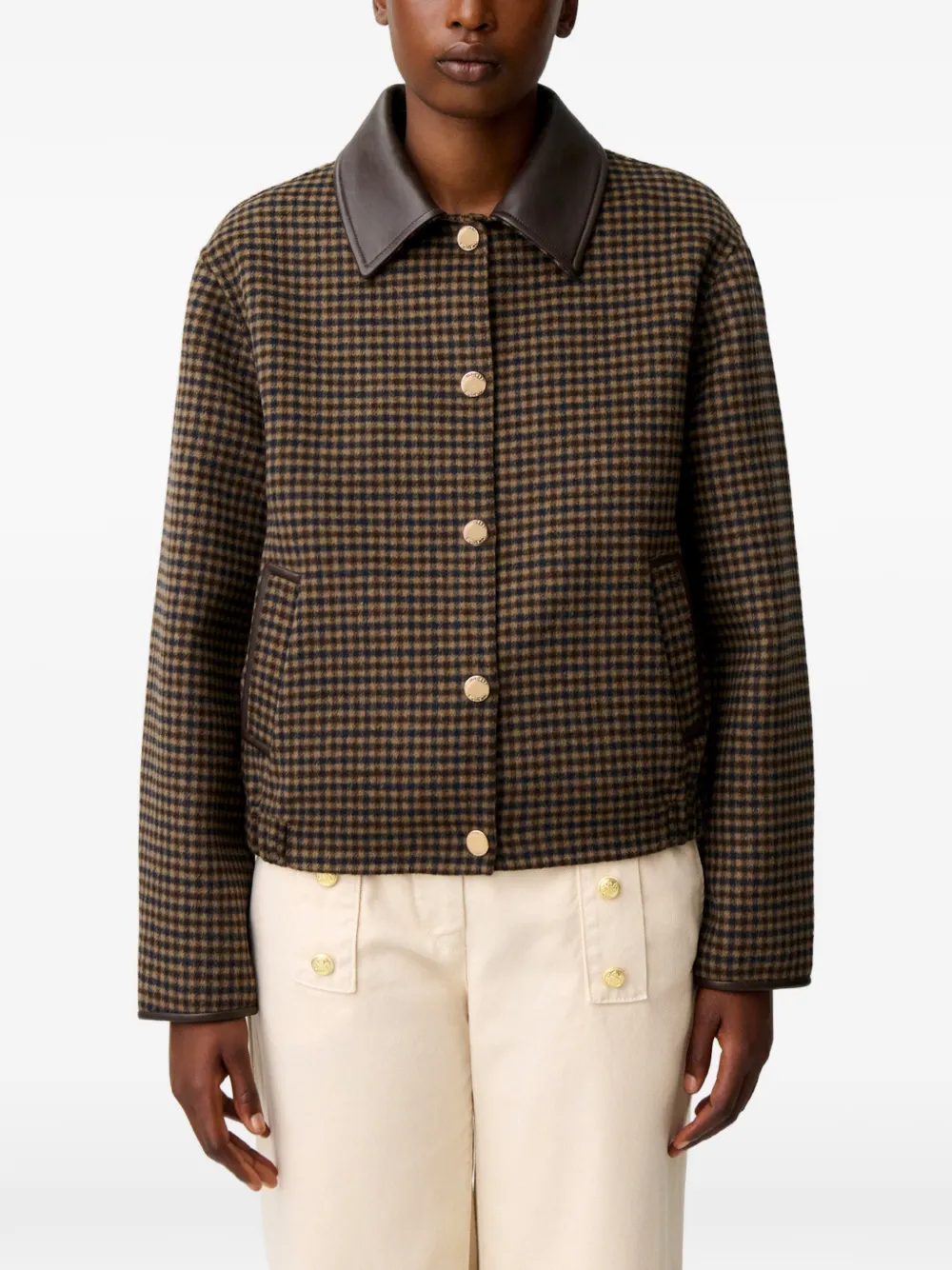 Claudie Pierlot Korte jas van wolblend Bruin