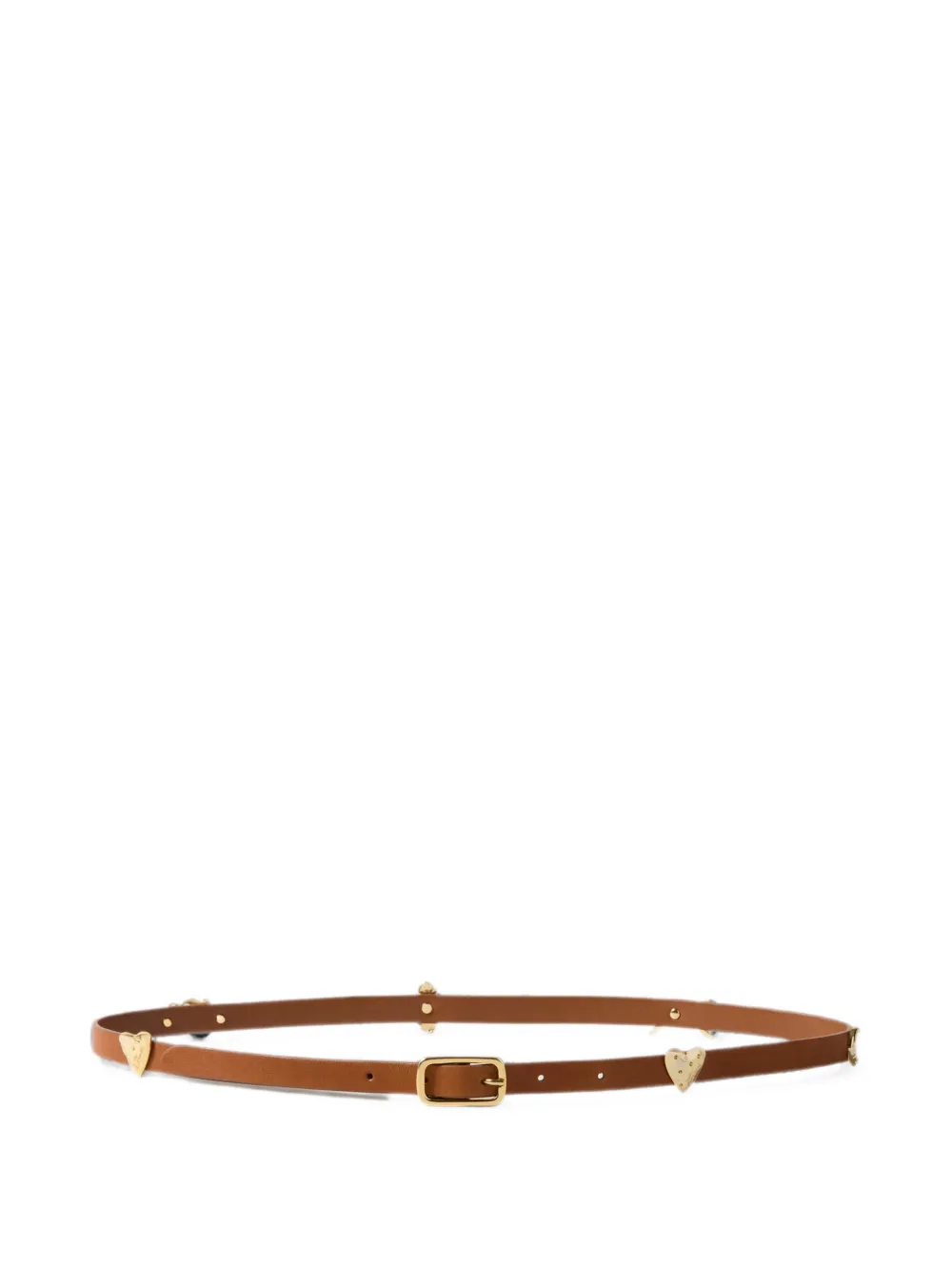 Claudie Pierlot vegetable-tanned leather charm belt - Braun
