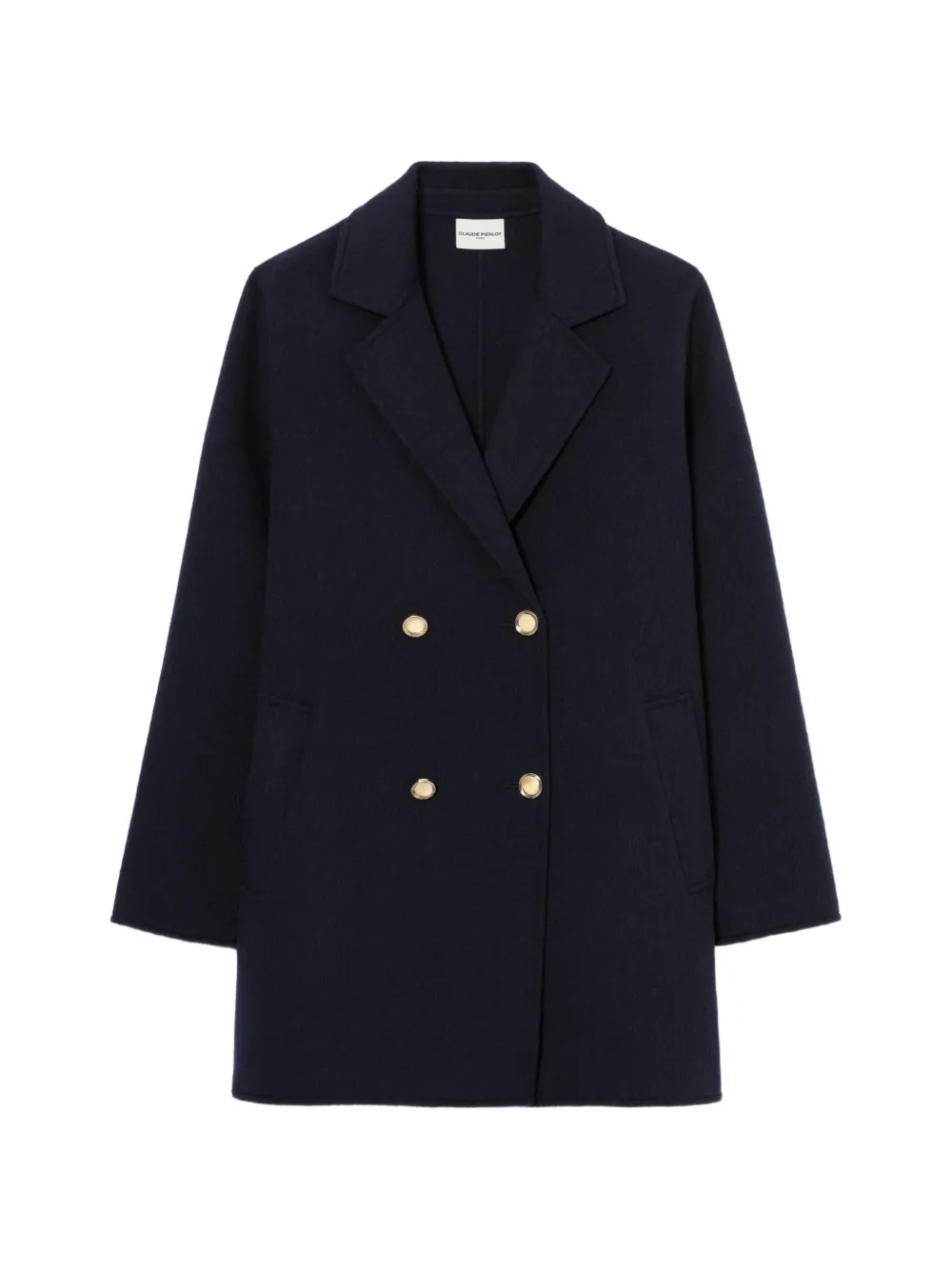 Claudie Pierlot Tailored Collar Wool Coat In Blue