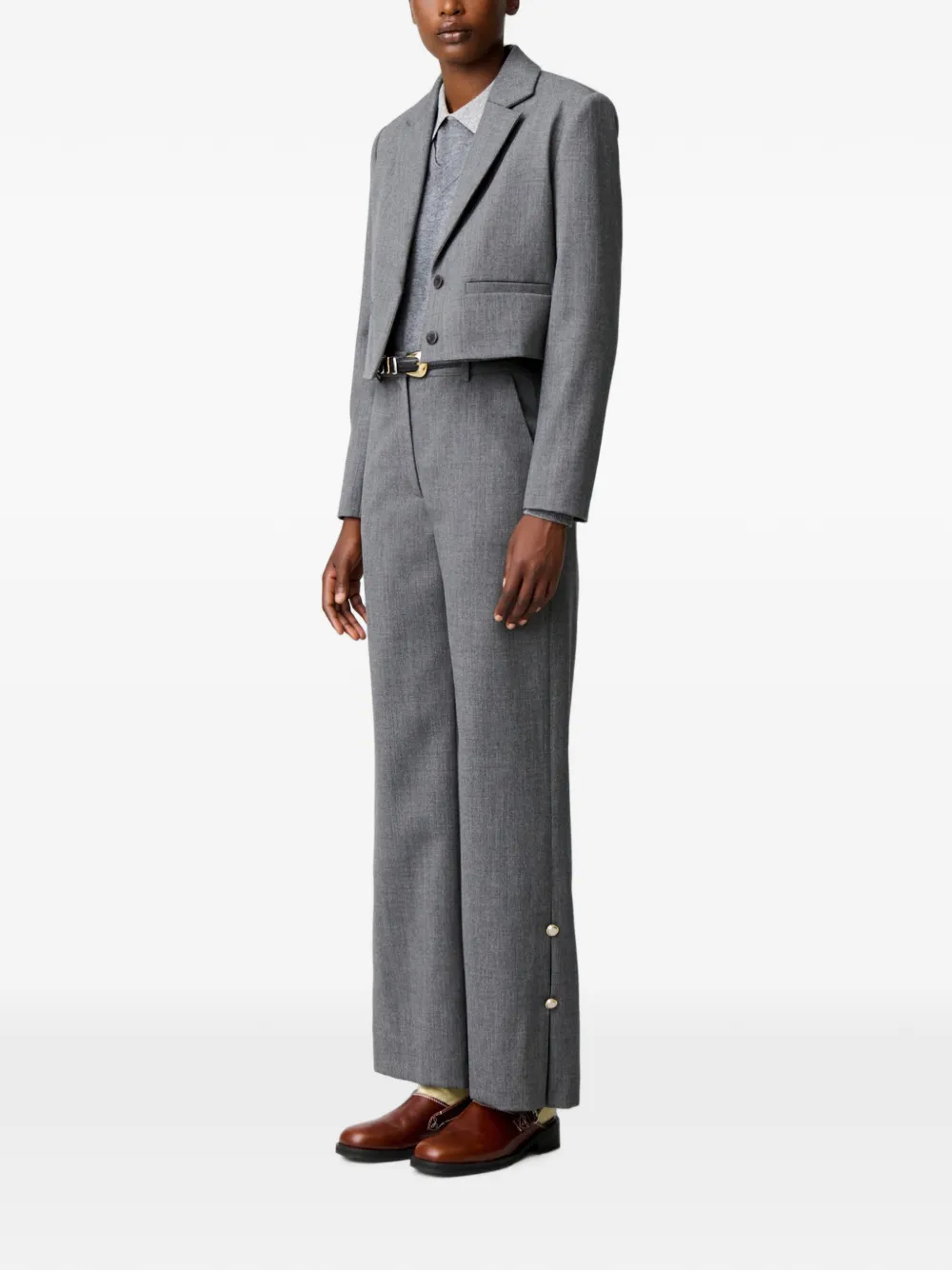 Claudie Pierlot Broek van scheerwol Grijs