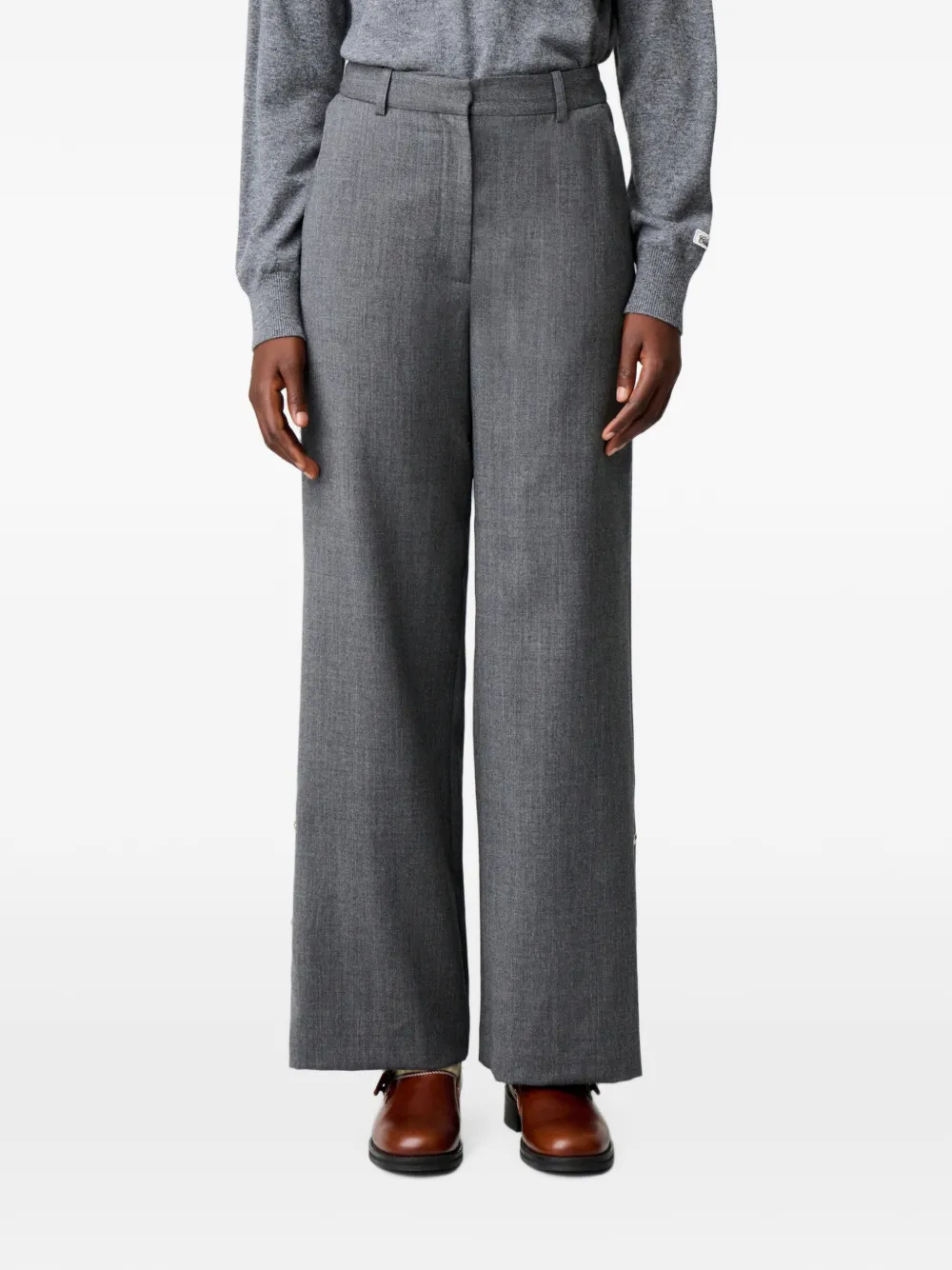 Claudie Pierlot Broek van scheerwol Grijs
