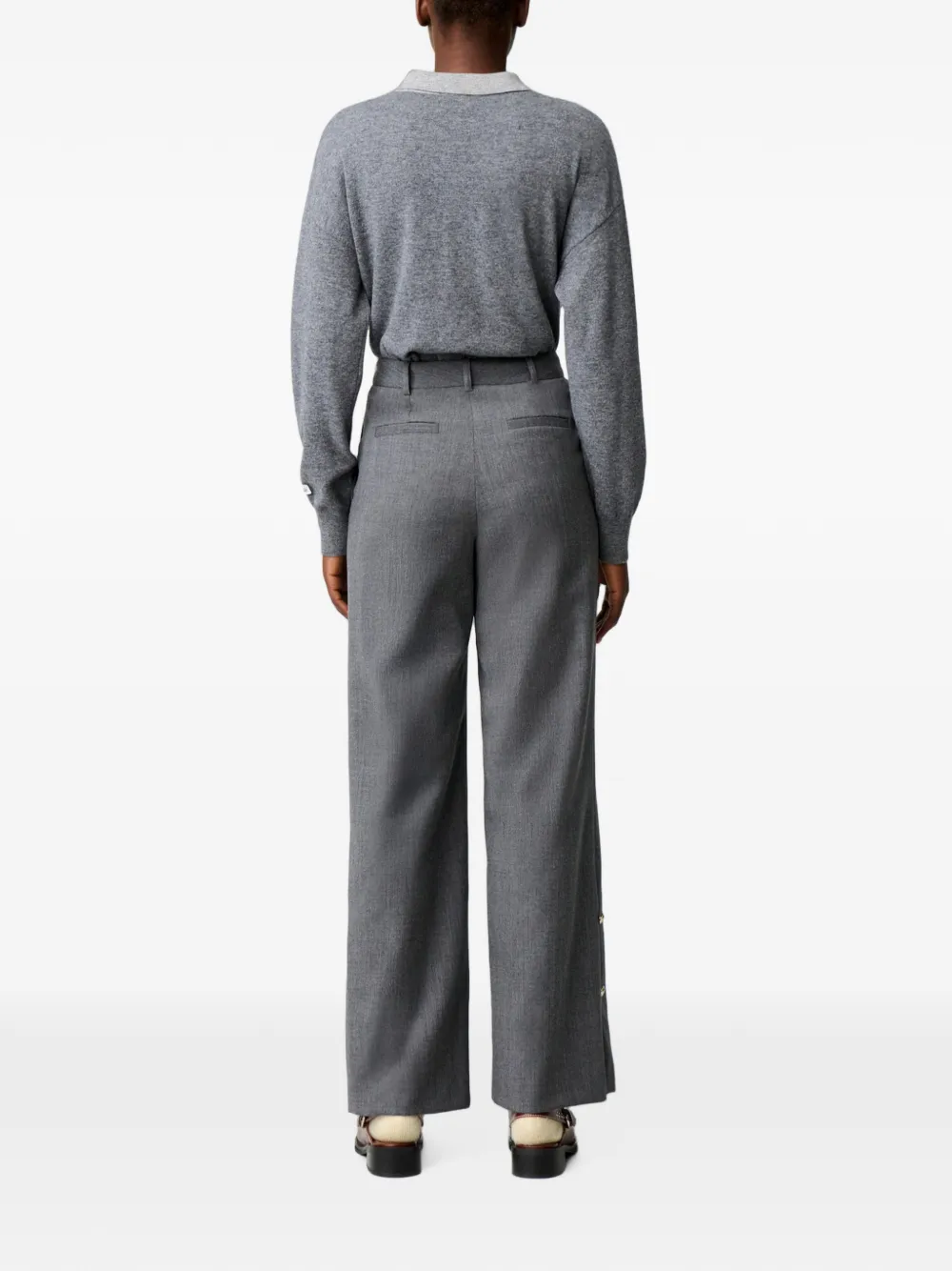 Claudie Pierlot Broek van scheerwol Grijs