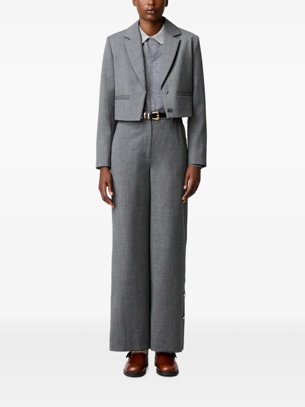 Claudie Pierlot Broek van scheerwol Grijs