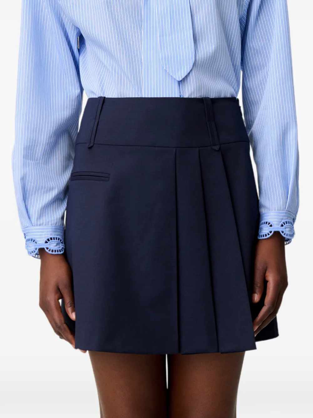Claudie Pierlot Mini-rok van wolblend Blauw