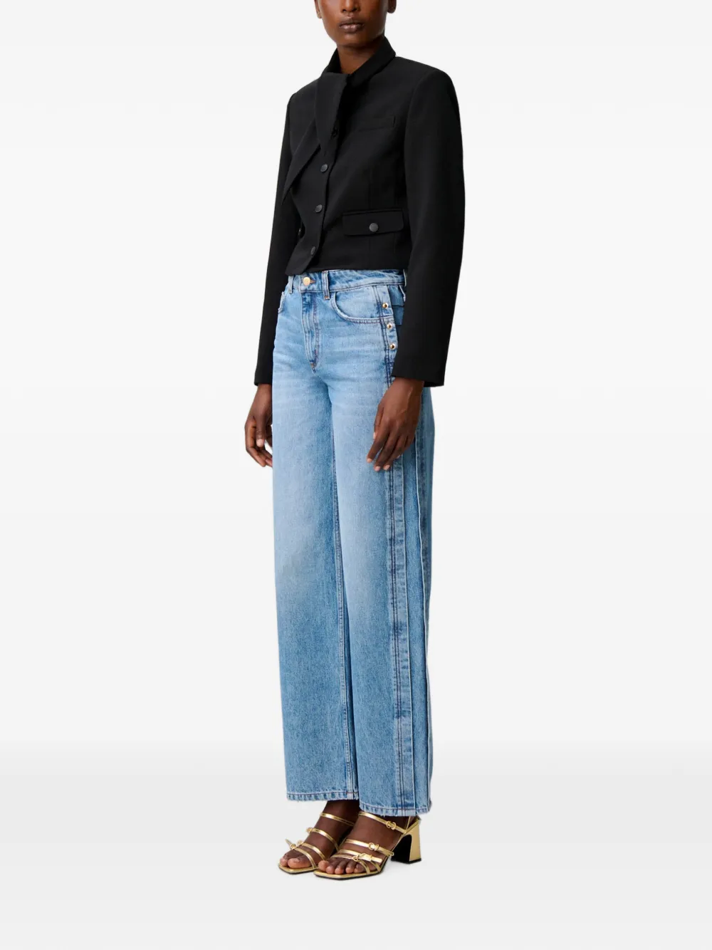 Claudie Pierlot Jack met afneembare sjaalkraag Zwart