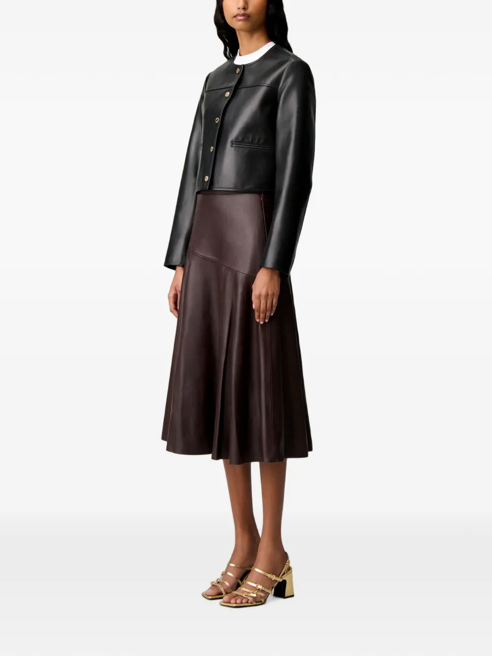 Claudie Pierlot Leren jack Zwart