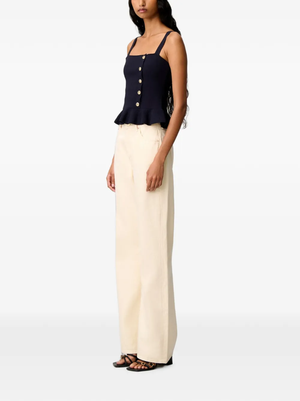 Claudie Pierlot Gebreide top met ruches Blauw