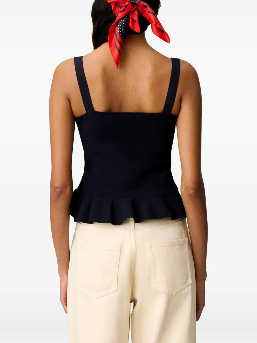 Claudie Pierlot Gebreide top met ruches Blauw
