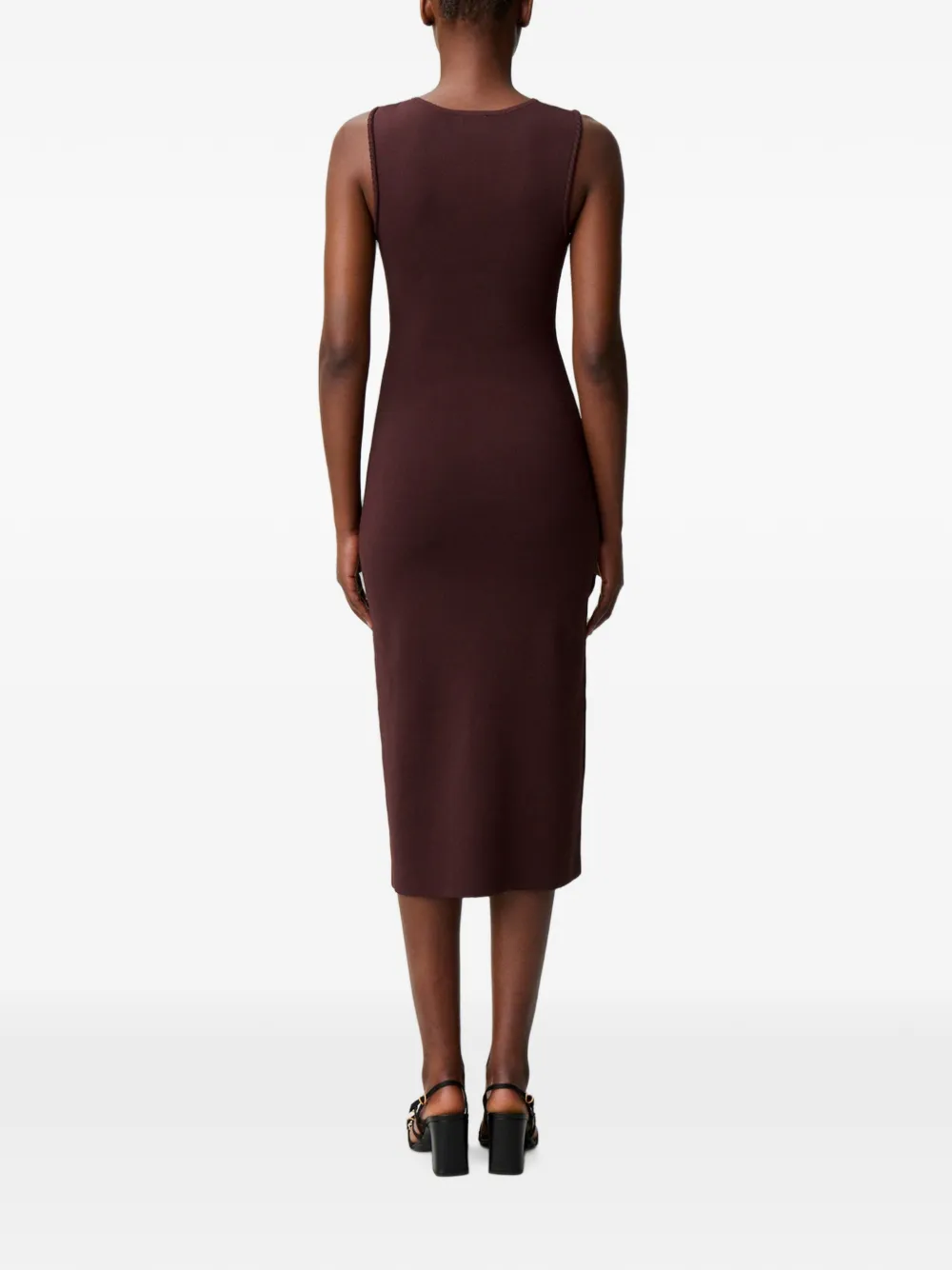 Claudie Pierlot Gebreide midi-jurk met knopen Bruin