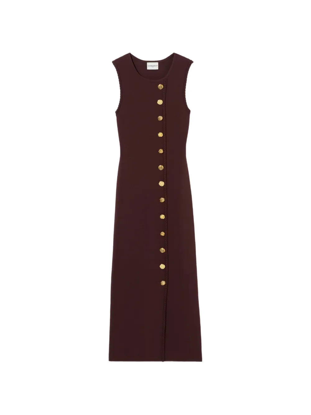 Claudie Pierlot button-embellished knitted dress - Marrone