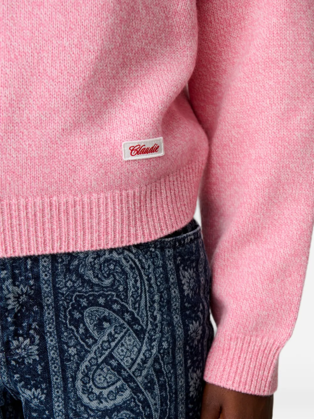 Claudie Pierlot Gebreide trui met afneembare kraag Roze