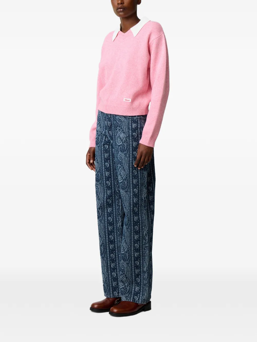 Claudie Pierlot Gebreide trui met afneembare kraag Roze