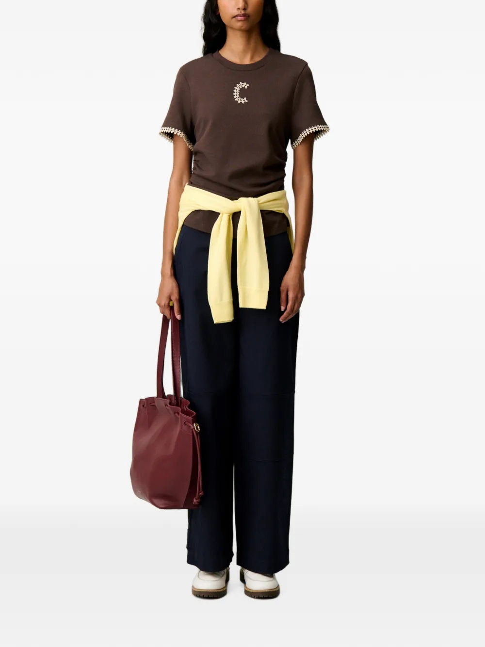 Claudie Pierlot T-shirt met korte mouwen Bruin