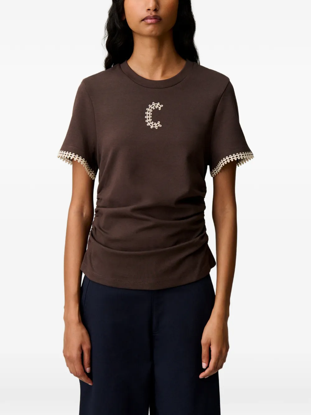 Claudie Pierlot T-shirt met korte mouwen Bruin