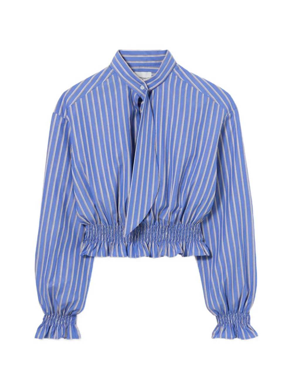Claudie Pierlot striped poplin tie-neck top - Blu