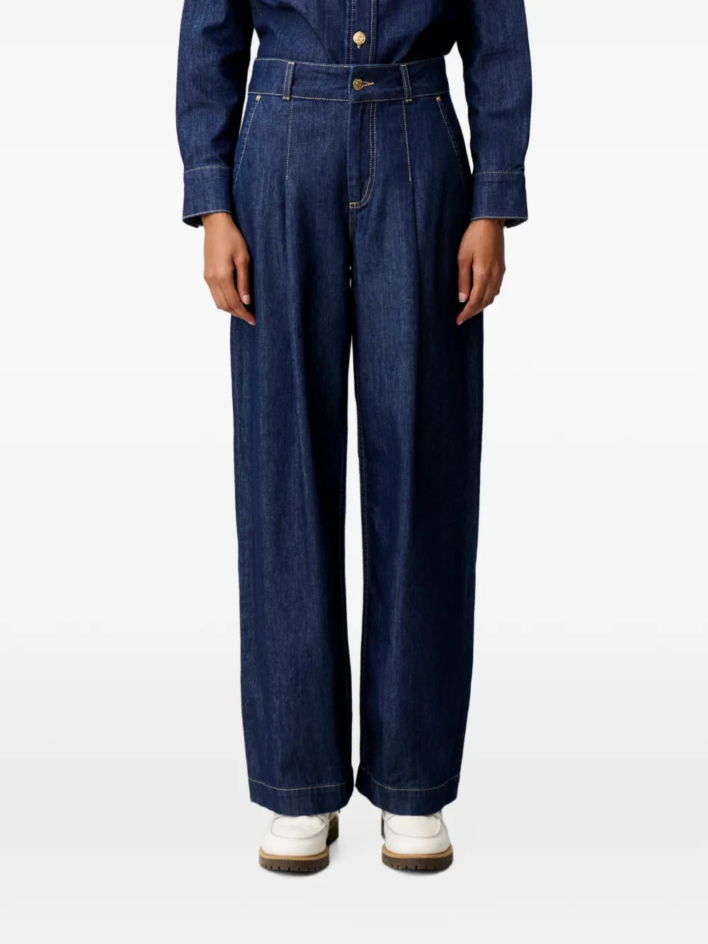 Claudie Pierlot Jeans met wijde pijpen Blauw