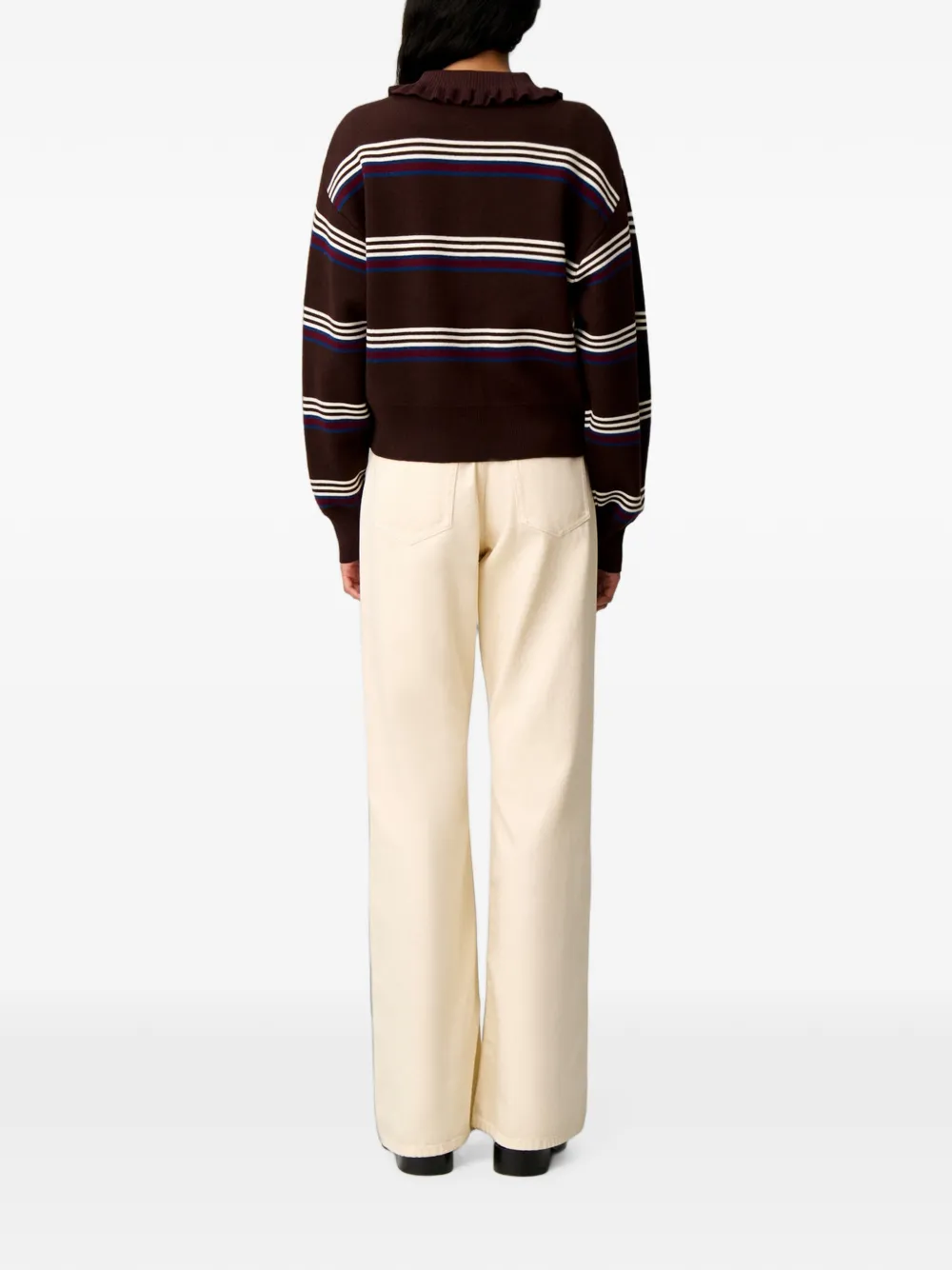 Claudie Pierlot Gestreept gebreid vest Bruin