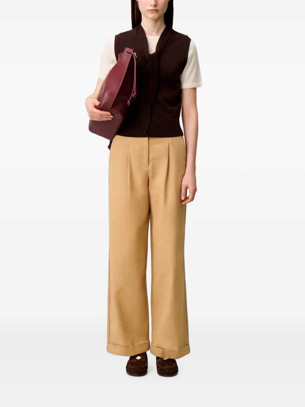 Claudie Pierlot Gelaagde wollen trui Bruin