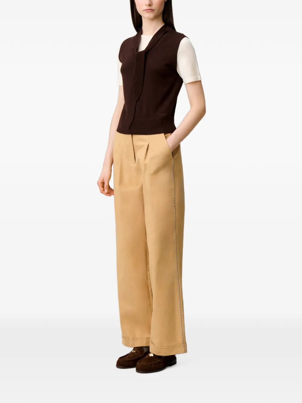 Claudie Pierlot Gelaagde wollen trui Bruin