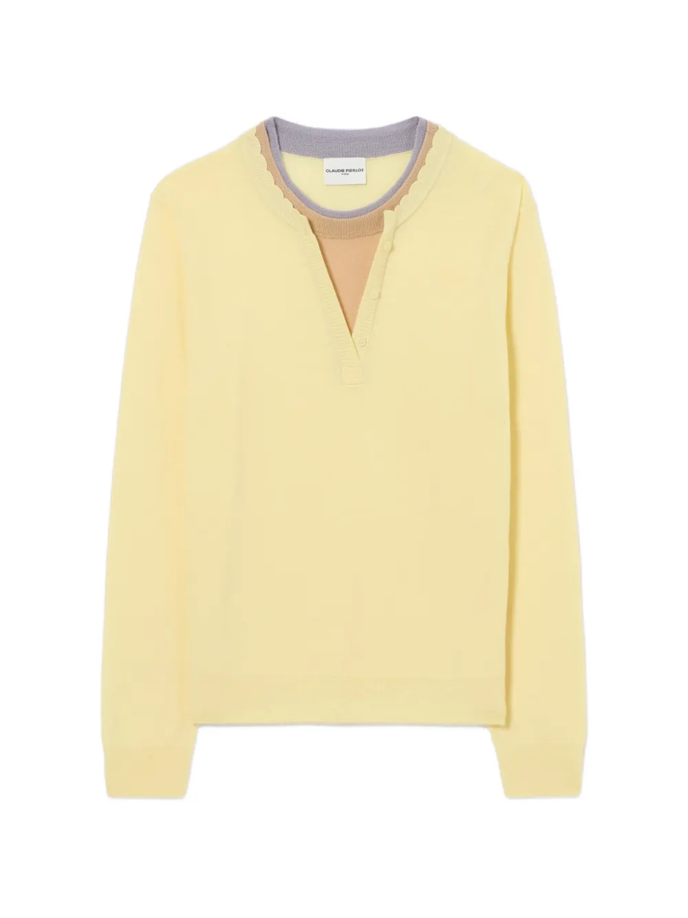 Claudie Pierlot embroidered scallop-trim sweater - Gelb