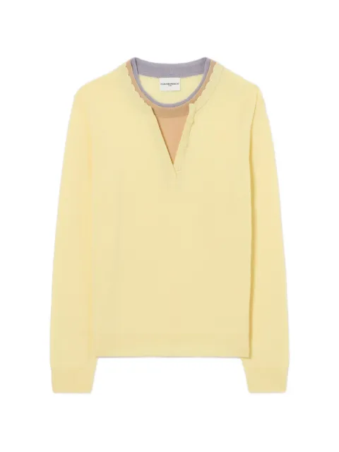 Claudie Pierlot embroidered scallop-trim sweater