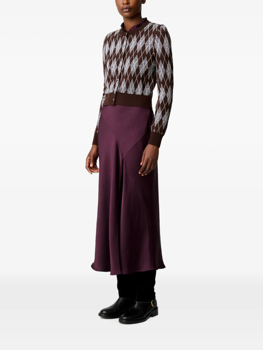 Claudie Pierlot Gebreid vest met argyle-patroon Bruin