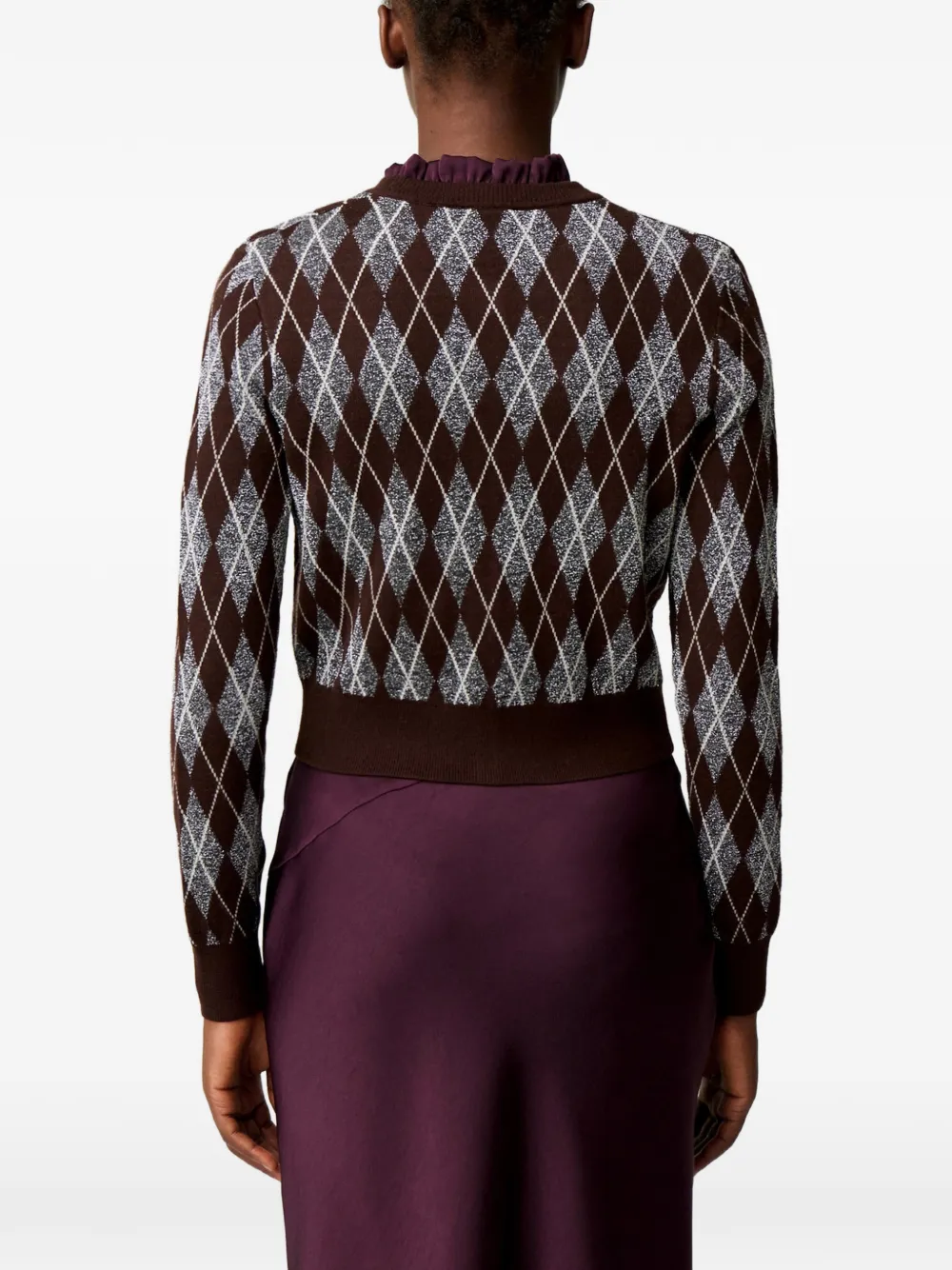Claudie Pierlot Gebreid vest met argyle-patroon Bruin