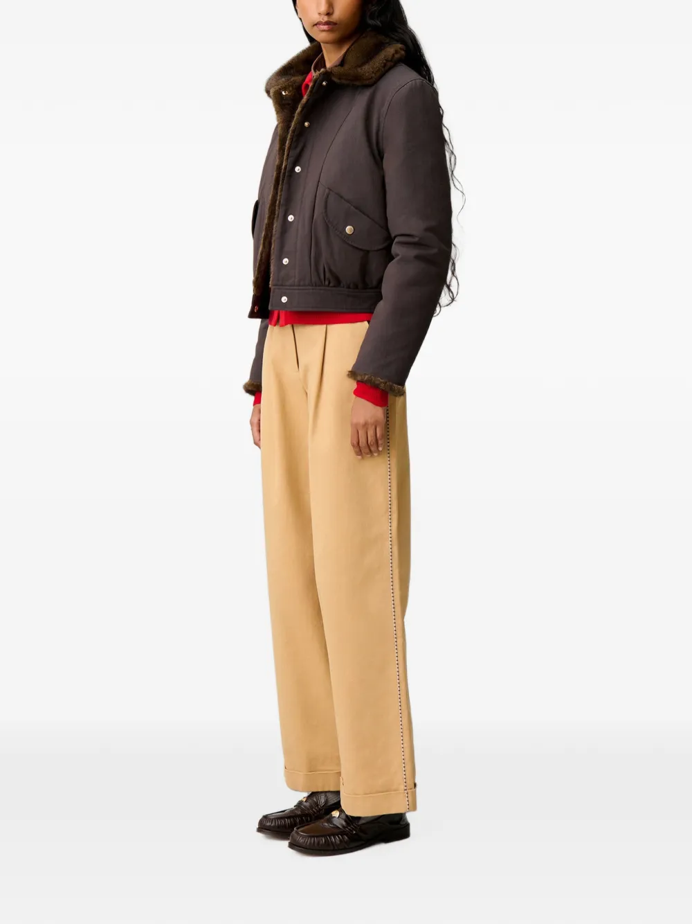 Claudie Pierlot Omkeerbare nylon parka Bruin