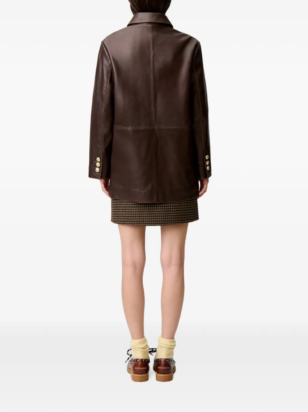 Claudie Pierlot Leren jack Bruin