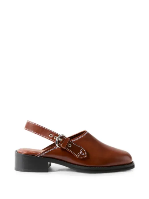 Claudie Pierlot topstitched smooth leather clogs