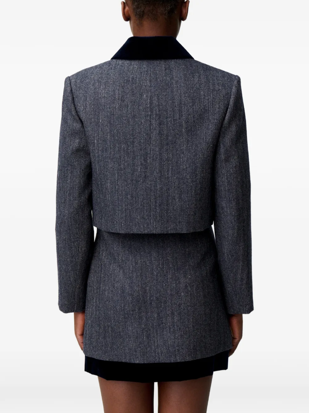 Claudie Pierlot Blazer met twee materialen Grijs