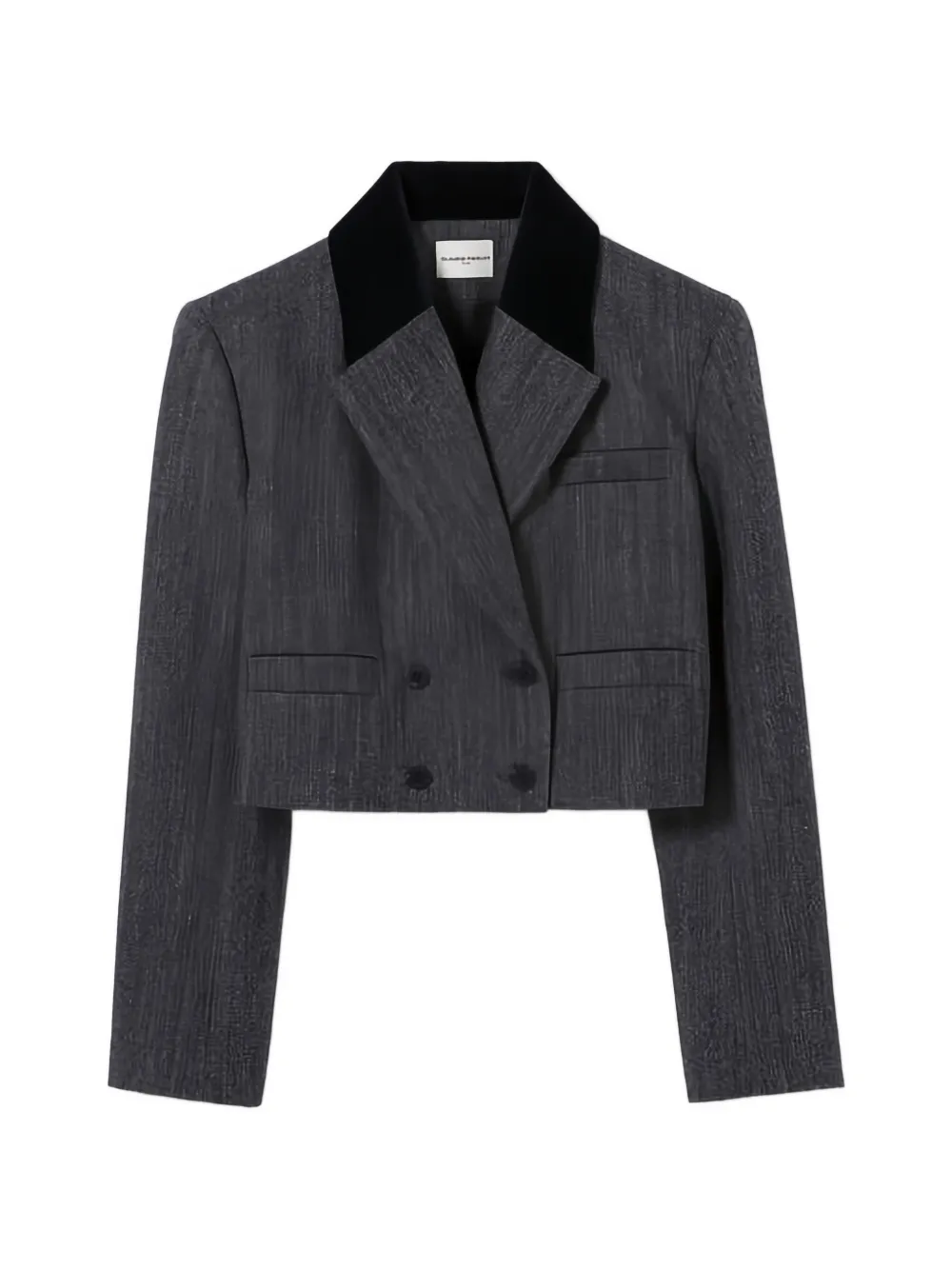 Claudie Pierlot herringbone-pattern cropped blazer - Grey