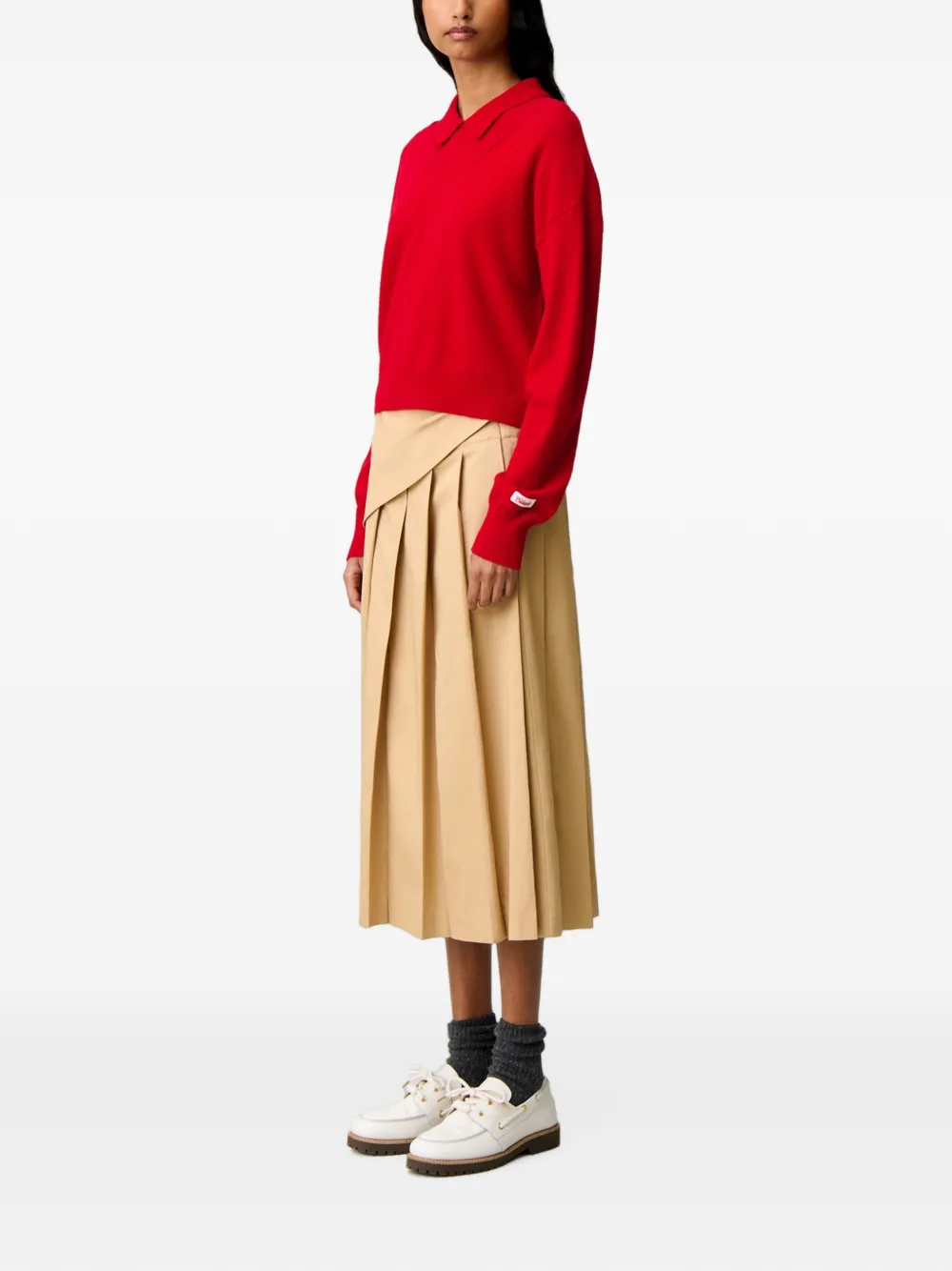 Claudie Pierlot Wollen trui met V-hals Rood