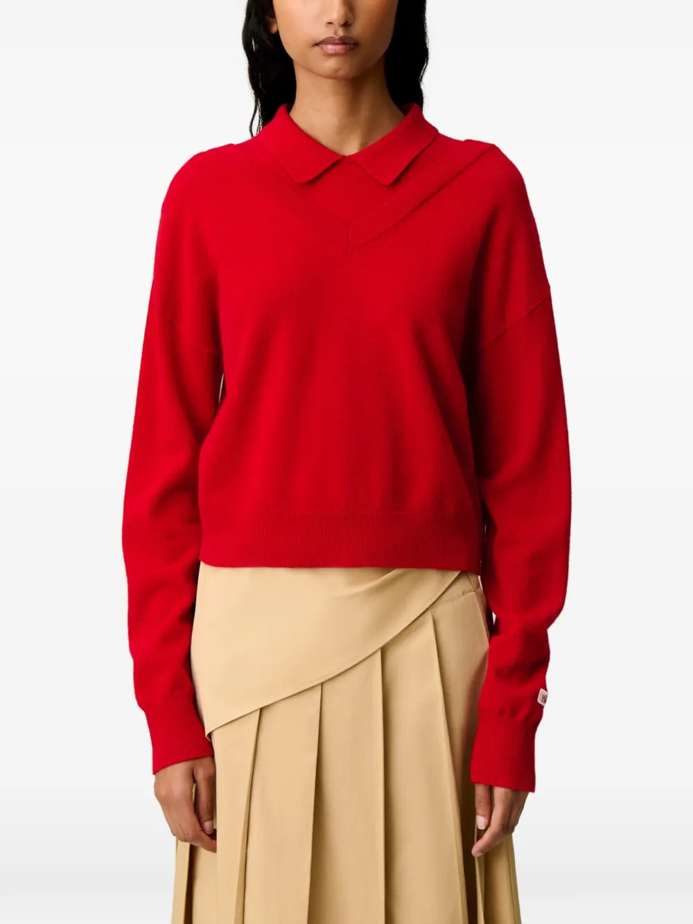 Claudie Pierlot Wollen trui met V-hals Rood