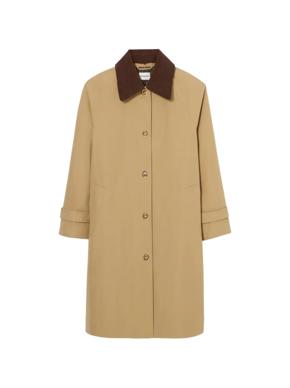 Claudie Pierlot Trench con colletto in velluto rimovibile - Toni neutri