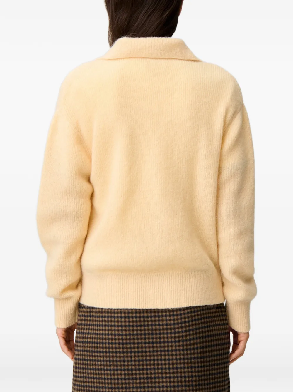 Claudie Pierlot relaxed fluffy knit jumper Geel
